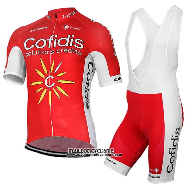 2017 Maillot Ciclismo Cofidis Rouge Manches Courtes et Cuissard